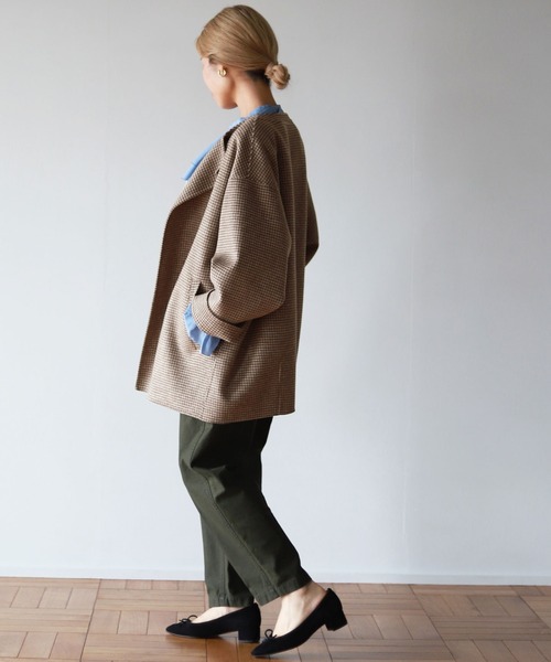 「SLOBE IENA」 ノーカラーコート FREE ベージュ レディース_画像8