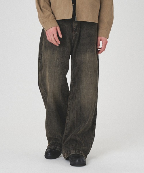 kutir ジーンズ VINTAGE LIKE STRAIGHT WIDE DENIM PANTS