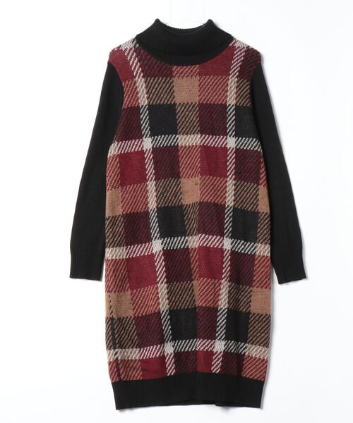 BLUE LABEL CRESTBRIDGE / 長袖ワンピース/38/ポリエステル/BLK/無地/55J54-714-09 BLUE LABEL CRESTBRIDGE（ブルーレーベルクレストブリッジ） 長袖