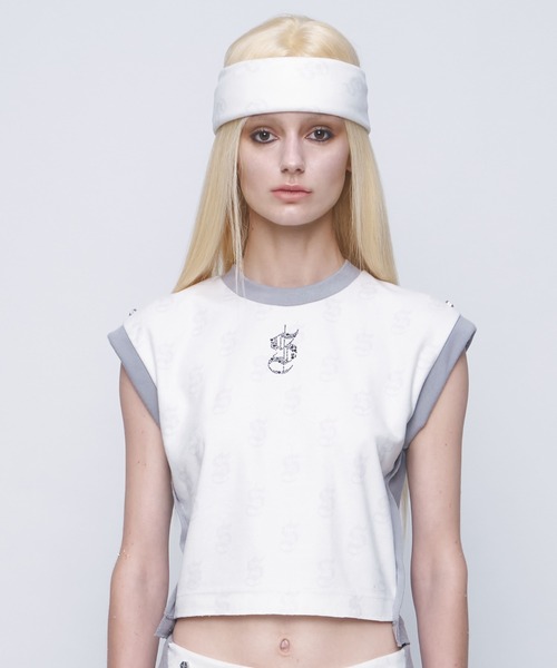 ベスト ジレ 「S$ Diamond Dollar Collection」Exposed Stitch Diamond Dollar Logo Ves