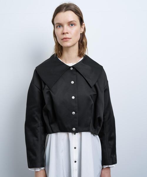 LANVIN ブルゾン LANVIN en Bleu ブルゾン アウター ビッグカラータックブルゾン