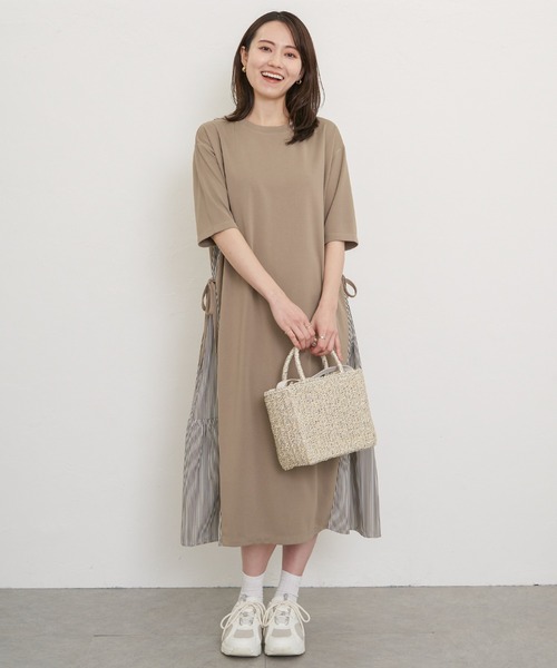 ikka（イッカ） ワンピース 夏 半袖 「親子コーデ」異素材切り替え