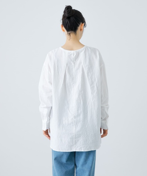 かぐれ tシャツ コットンリネンクルーネックシャツ レディース