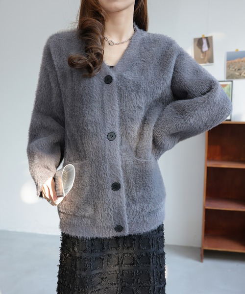 Stone  グレー ニットカーディガン　S ZARA - ZARA ザラ ラインストーン ニット カーディガン sizeS/グレー