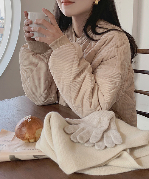 「c.u.l」 キルティングブルゾン M ベージュ レディース_画像2