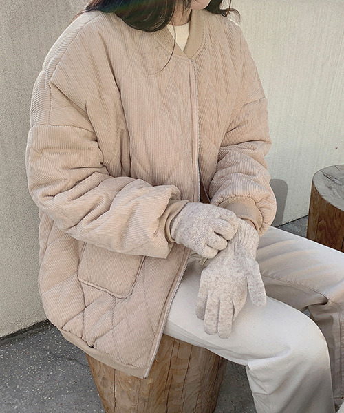 「c.u.l」 キルティングブルゾン M ベージュ レディース_画像5