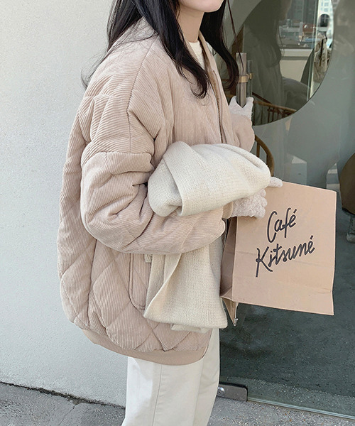 「c.u.l」 キルティングブルゾン M ベージュ レディース_画像6