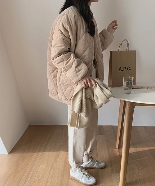 「c.u.l」 キルティングブルゾン M ベージュ レディース_画像8