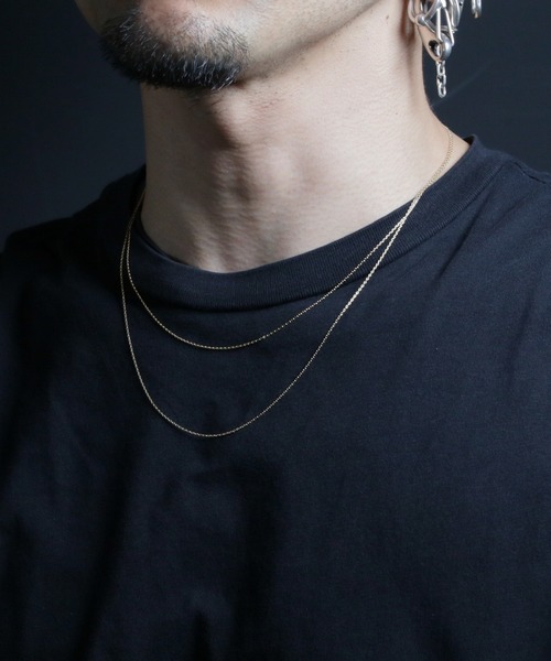 ネックレス R18K チェーンネックレス あずきS K18YG 50cm/18金イエローゴールド メンズ レディース メンズ レディースの画像