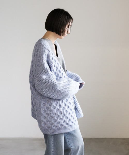 「select MOCA」 ニットカーディガン FREE ブラウン レディース_画像4