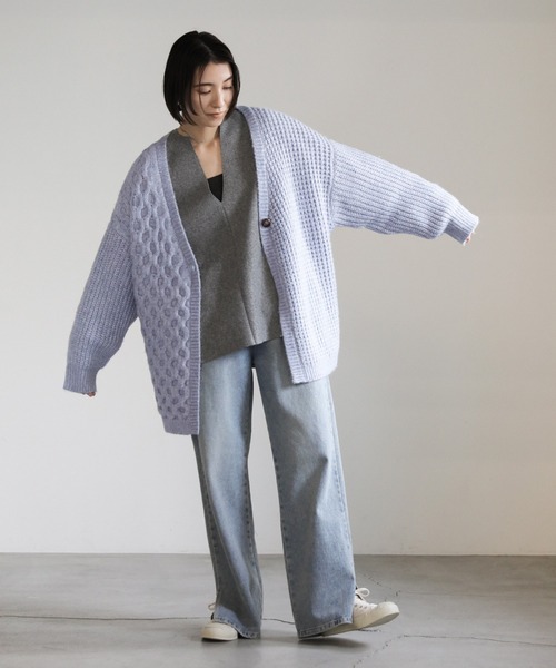 「select MOCA」 ニットカーディガン FREE ブラウン レディース_画像9