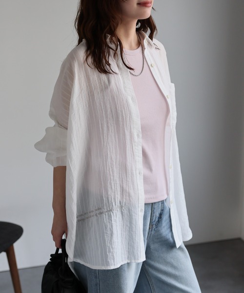 美品✨ビアズリー　後ろレースアップシャツ　ストライプシャツ　コットン　ゆったり 美品✨ビアズリー 後ろレースアップシャツ ストライプシャツ