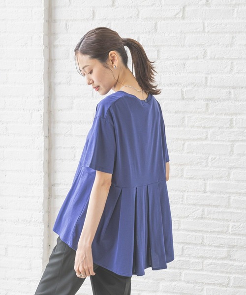 GLOBAL WORK tシャツ 快適ペプラムプルオーバー半袖/289382