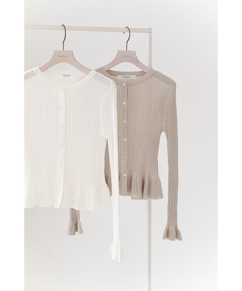 Her lip to カーディガン Frill Knit Cardigan レディース