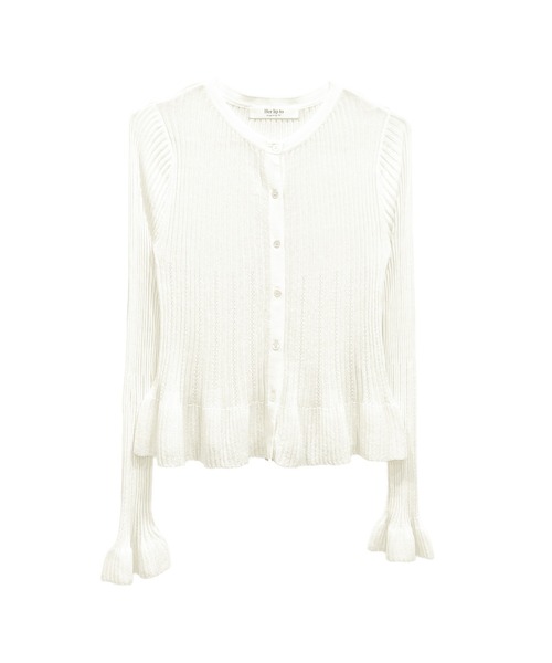 トップス Her lip to French Lace Rib Knit Cardigan Her lip to French Lace Rib Knit Cardigan