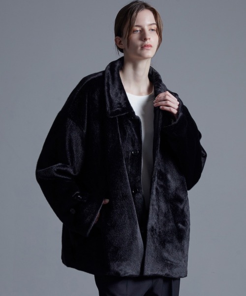 ルース/loose ドレープ ハイブリッドオーバーモッズコート　ブラック Loose/ルース（ルース）の「ドレープ ハイブリッド オーバーモッズ