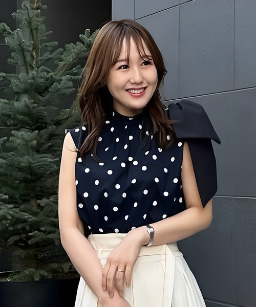 ブラウス シャツ 2025春夏新作 リボンジャガードブラウス レディース セール】2025春夏新作 リボンジャガードブラウス（シャツ