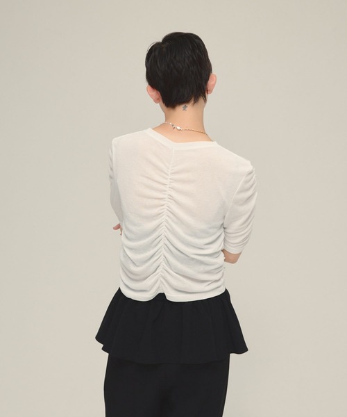 tシャツ 「eL」Sheer Shirring Tee/459689 レディース
