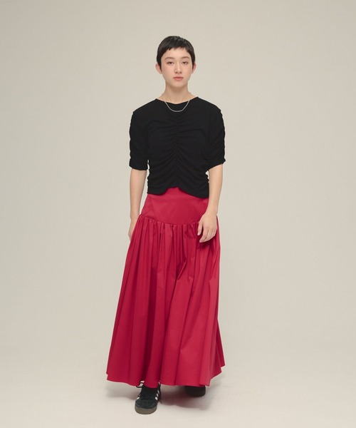 tシャツ 「eL」Sheer Shirring Tee/459689 レディース tシャツ 「eL」Sheer Shirring Tee/459689 レディース