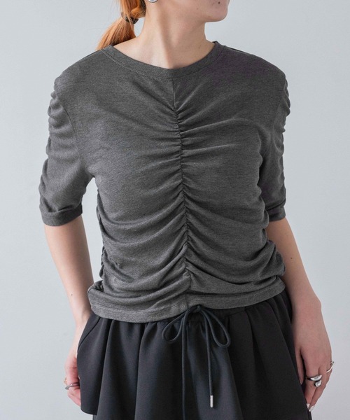 tシャツ 「eL」Sheer Shirring Tee/459689 レディース tシャツ 「eL」Sheer Shirring Tee/459689 レディース
