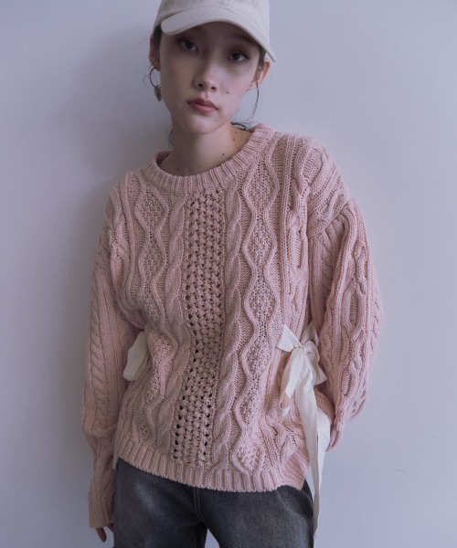 HONEY MI HONEY（ハニーミーハニー） ニット セーター cable ribbon