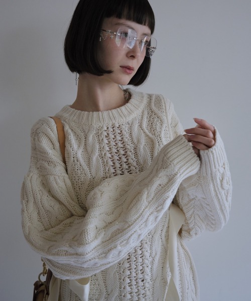 HONEY MI HONEY（ハニーミーハニー） ニット セーター cable ribbon