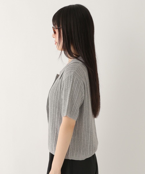 Heather（ヘザー） ニット セーター フロントボタン半袖ニット 576436