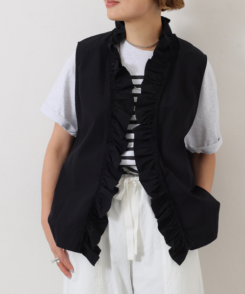 journal standard luxe リネンフリルジレ・ベスト journal standard luxe リネンフリルジレ・ベスト journal