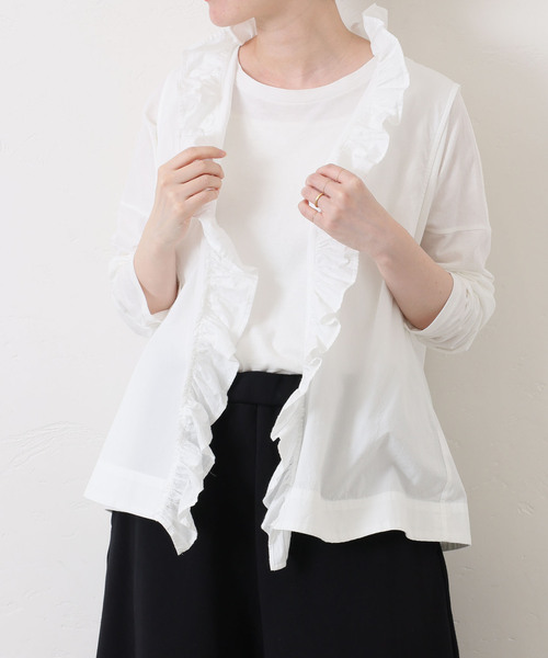 journal standard luxe リネンダンガリー フリルベスト journal standard luxe リネンダンガリー フリルベスト JOURNAL
