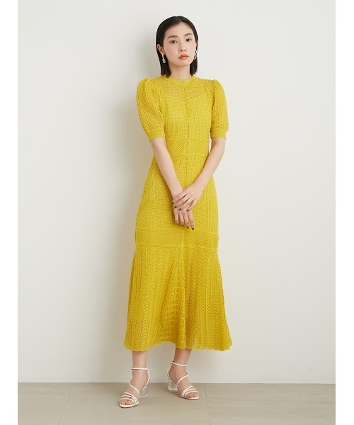 「LILY BROWN」 ニットワンピース ONE SIZE ホワイト レディース_画像2