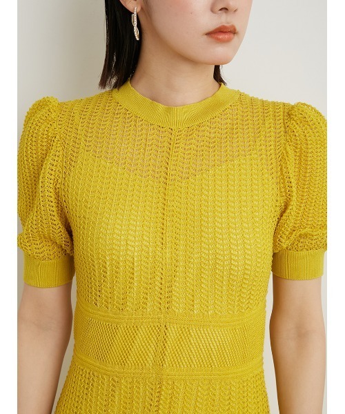 「LILY BROWN」 ニットワンピース ONE SIZE ホワイト レディース_画像6