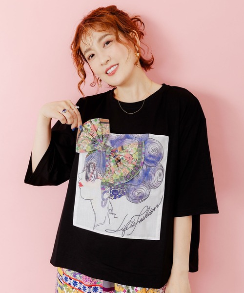 tシャツ 152640：女の子リボンアップリケ 接触冷感Tシャツ レディース メンズ