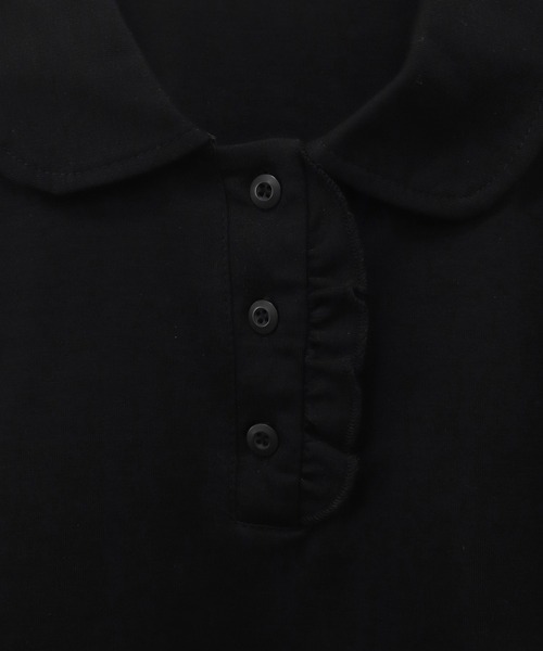 HEILIS（ヘイリス） ポロシャツ ポロ フリルポロシャツ/ブラック