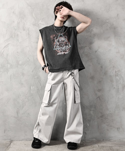 「ADRER」 ノースリーブトップス MEDIUM ブラック メンズ