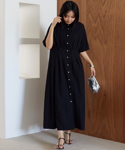 「LAVEANGE」 半袖ワンピース LL ブラック レディース_画像9