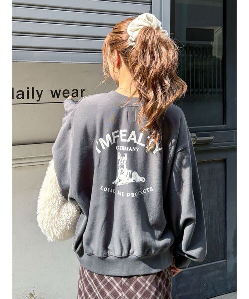 Ungrid（アングリッド） トレーナー スウェット ドッグプリントルーズ