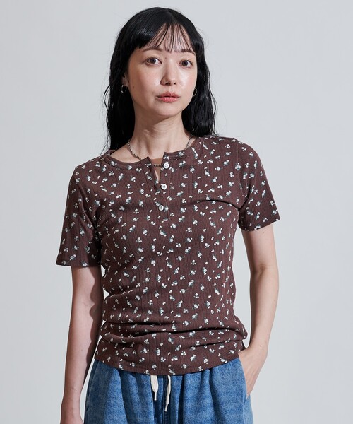 FREAK'S STORE（フリークスストア） tシャツ 花柄 針抜き フライス