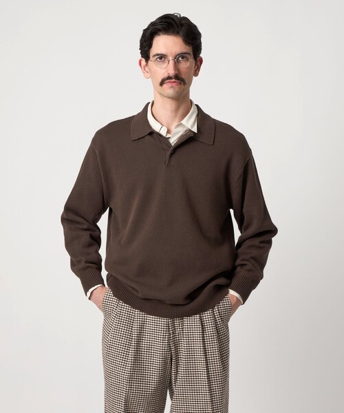 stevenalan スティーブンアラン　ニットポロシャツ　黒　ブラック STEVEN ALAN セーター ニット 「Steven Alan」 CTN/CA 2B