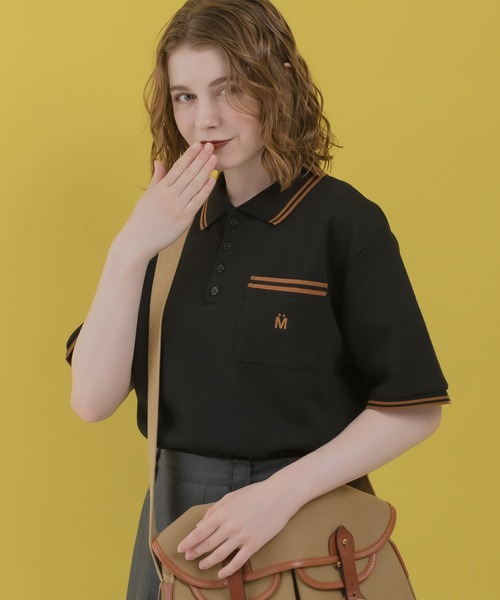 「MUHET」 半袖ポロシャツ MEDIUM ネイビー レディース