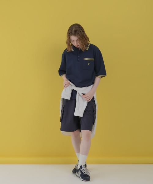 「MUHET」 半袖ポロシャツ MEDIUM ネイビー レディース