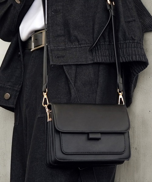 ショルダーバッグ ミニ 調整可能ストラップ 合皮スクウェア メンズ