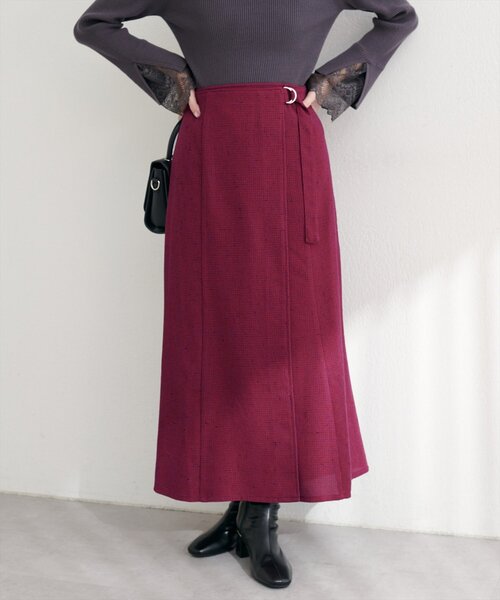 natural couture スカート ラップ風ツイードスカート : ZOZOTOWN