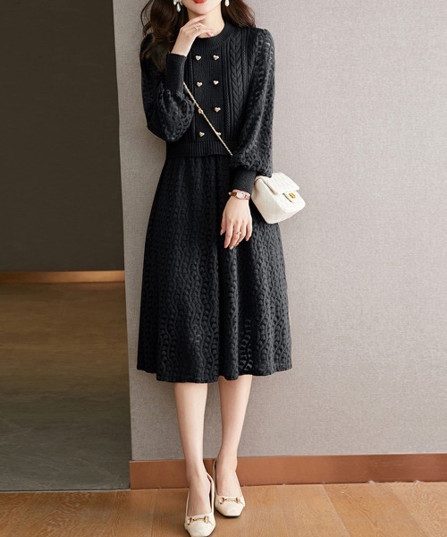 「Miniministore」 ニットワンピース フリー ベージュ レディース_画像4