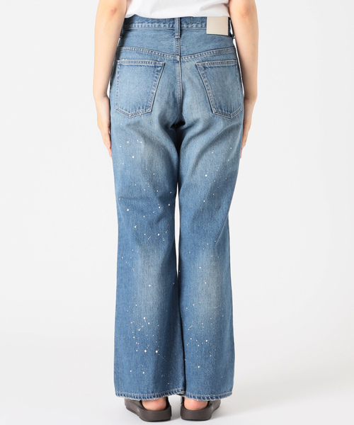 「FRAMeWORK」 加工デニムパンツ LARGE サックスブルー レディース