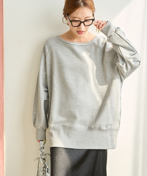 【新品タグ付き】ボートネックワイドスウェット FREAK'S STORE/ボートネック ビックシルエット 裏毛 スウェット【限定