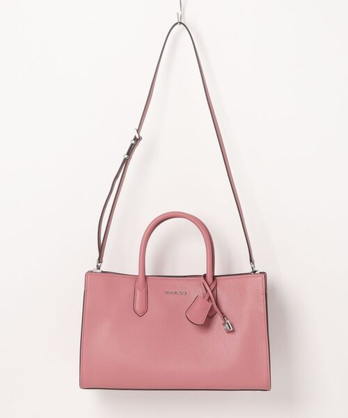 希少☆ほぼ未使用☆MICHAEL KORS サッチェル ハラコ ハンドバッグ 公式アウトレット】GREENWICH サフィアーノ レザー サッチェル
