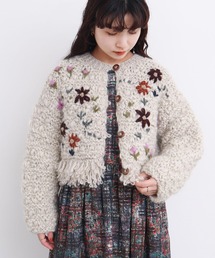 l'atelier du savon（アトリエドゥサボン） カーディガン 花の咲く