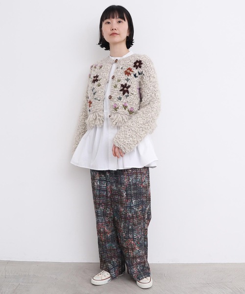 l'atelier du savon（アトリエドゥサボン） カーディガン 花の咲く