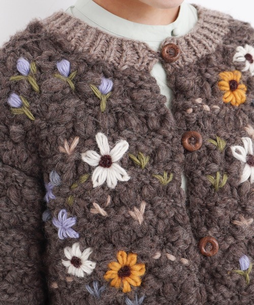 l'atelier du savon（アトリエドゥサボン） カーディガン 花の咲く