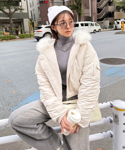 ROYAL PARTY コート アウター 「ZOZO限定」フードファー付袖ギャザー